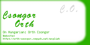 csongor orth business card